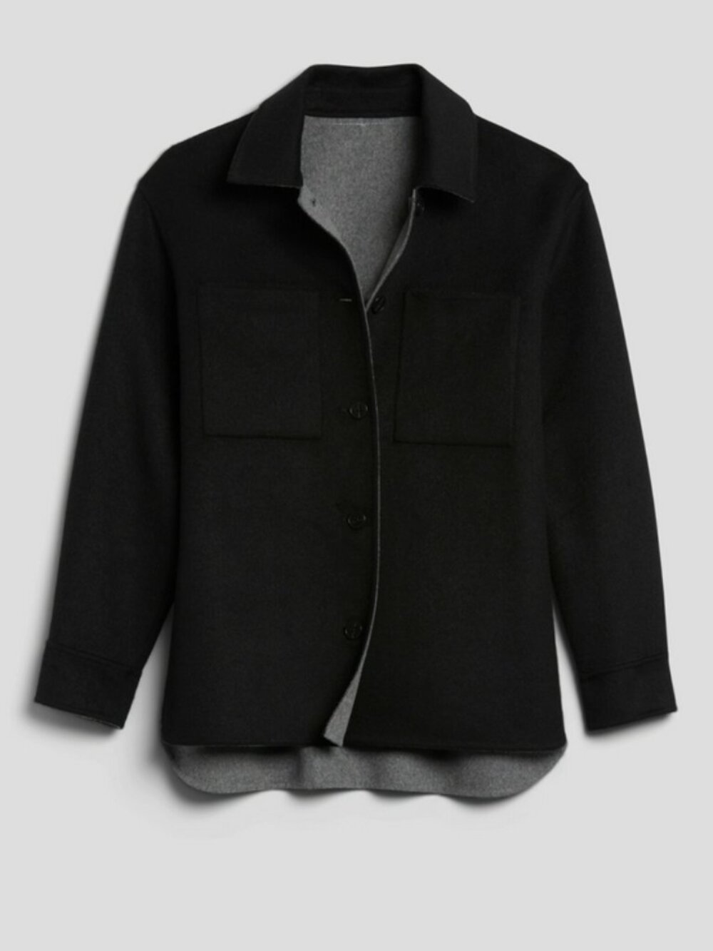 Banana Republic Reversible Double-Faced Shirt Jacket - BLACK/Heather - M #749594 - Picture 1 of 14